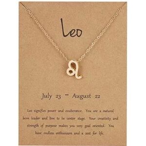 Leo Birthday Zodiac Sign Gold Neclace